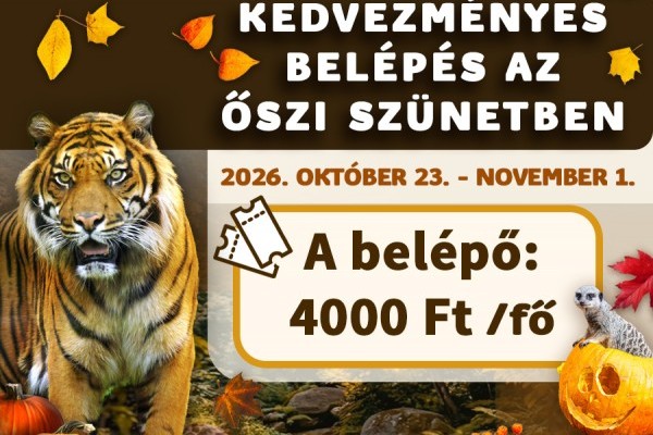 Kedvezményes belépés az őszi szünetben