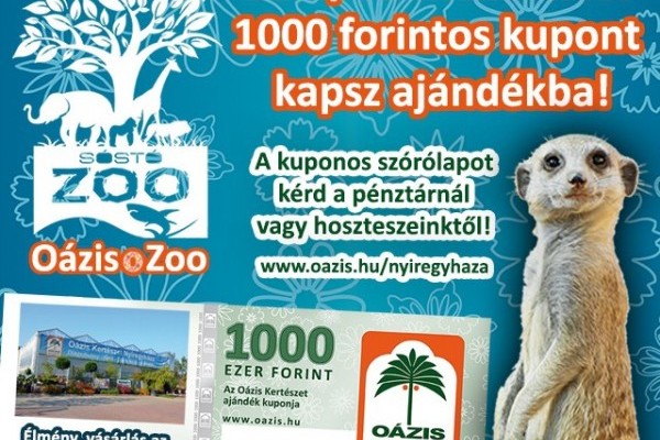 Oázis Ajándékkupon a jegy mellé!